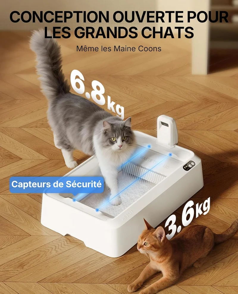 PETKIT Purobot Crystal Duo – Litière autonettoyante connectée pour chat avec caméra IA