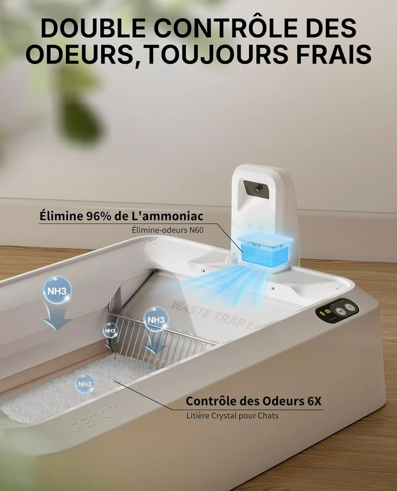 PETKIT Purobot Crystal Duo – Litière autonettoyante connectée pour chat avec caméra IA