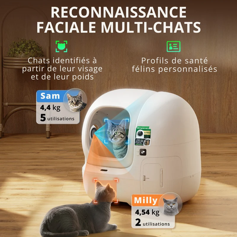 PETKIT Purobot Max Pro 2 – Litière automatique connectée pour chat avec caméra IA