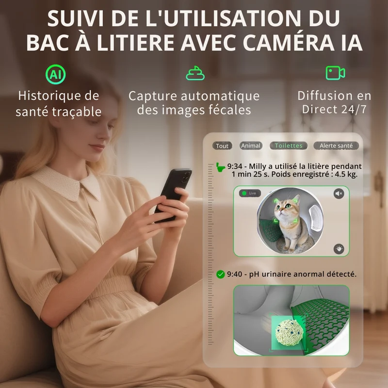 PETKIT Purobot Max Pro 2 – Litière automatique connectée pour chat avec caméra IA