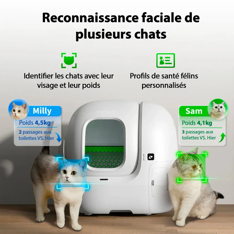 Purobot Max Pro Litière automatique avec caméra fixe IA