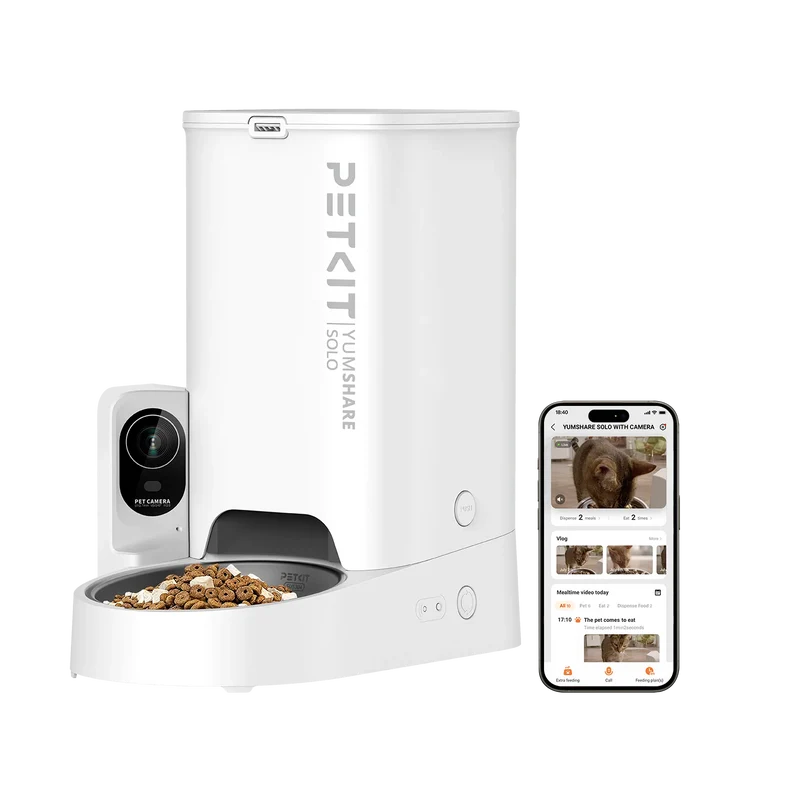 YumShare Solo distributeur de croquettes automatique connecté avec caméra IA - 3L