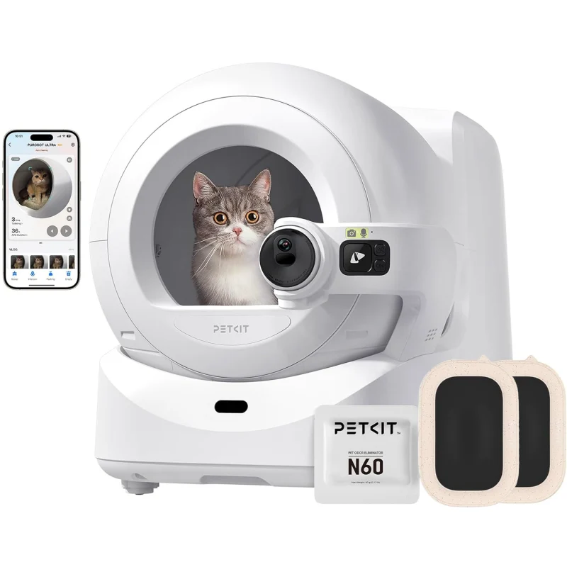 PETKIT Purobot Ultra - Litière automatique avec caméra rotative IA et emballage automatique des déchets