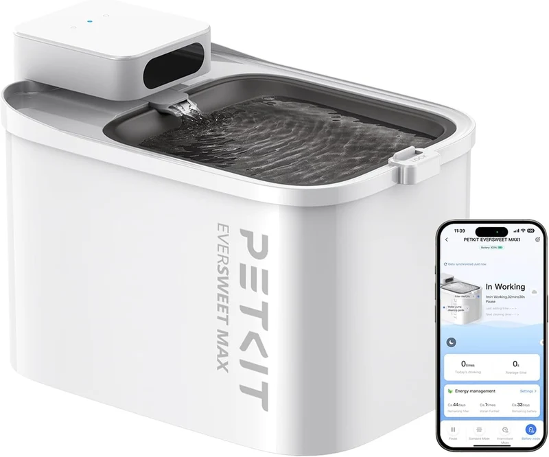 EVERSWEET MAX Fontaine à eau connectée pour animaux, 3L, 83jours d'autonomie