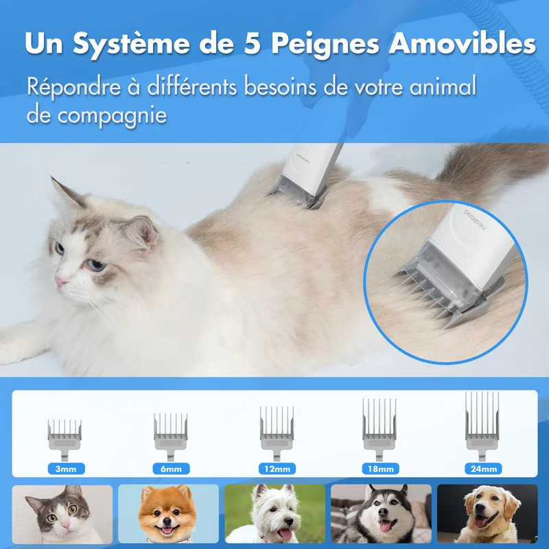Neakasa P2 Pro - Kit de toilettage avec aspirateur pour chiens et chats