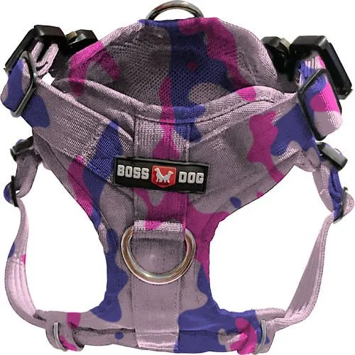 Les harnais Boss dog tactical pour chien rose