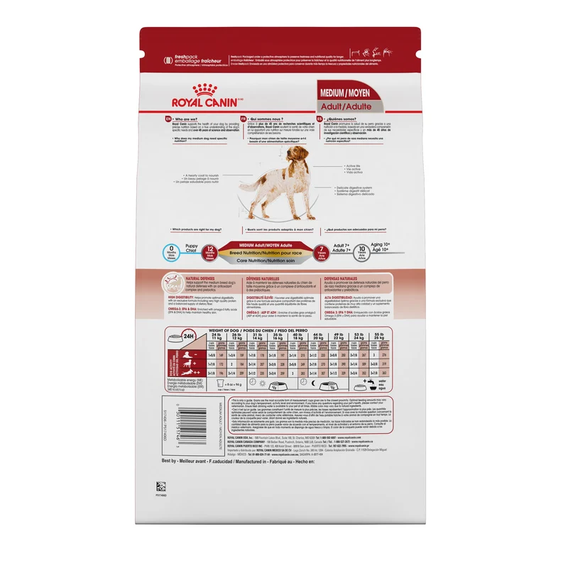 Nourriture pour Chiens Adultes de Moyennes Races