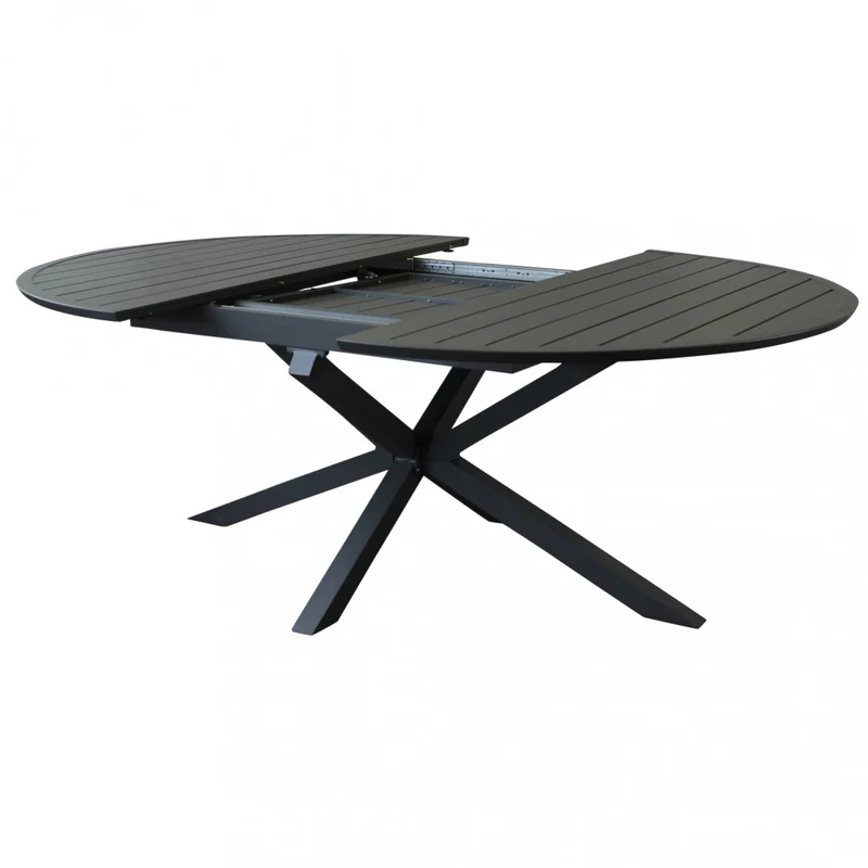 TAVOLO ROTONDO CAMELOT ALLUNGABILE 150/200 X 150 ANTRACITE