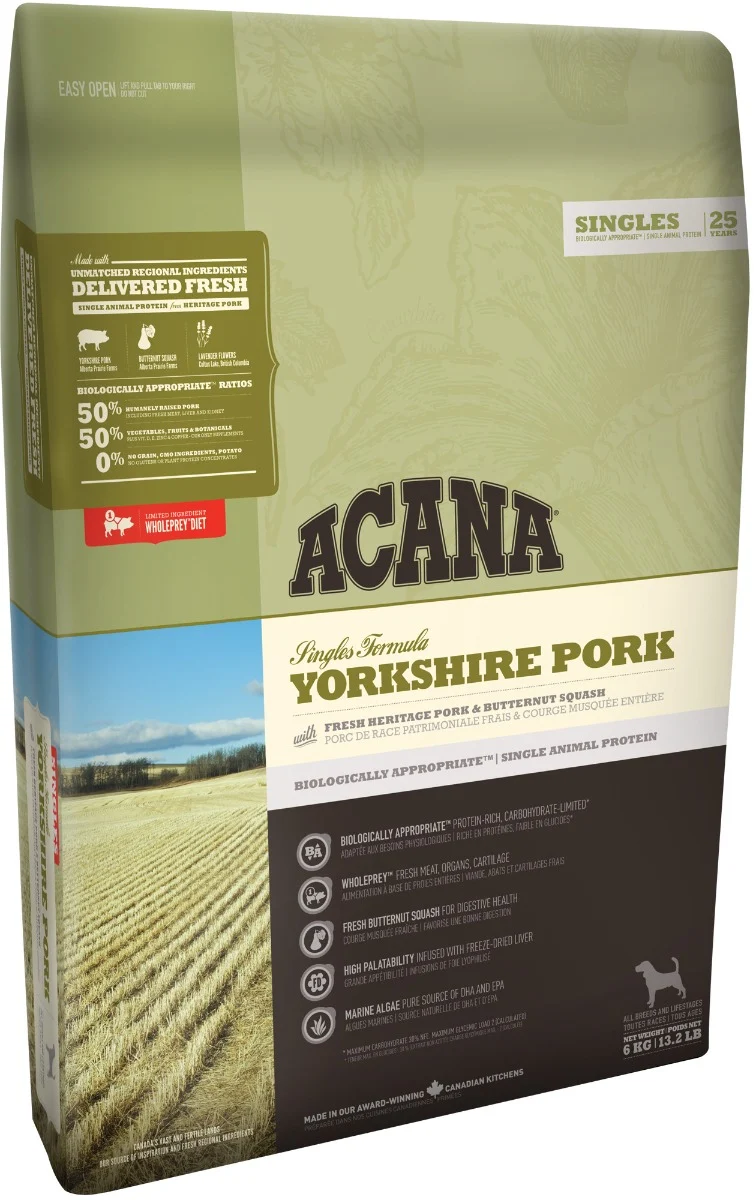 CROCCHETTE CANE ACANA DOG SINGLES YORKSHIRE 11,4 KG