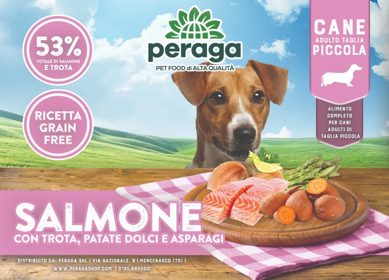 CROCCHETTE PERAGA GRAIN FREE PER CANE ADULTO TAGLIA PICCOLA 6KG SALMONE