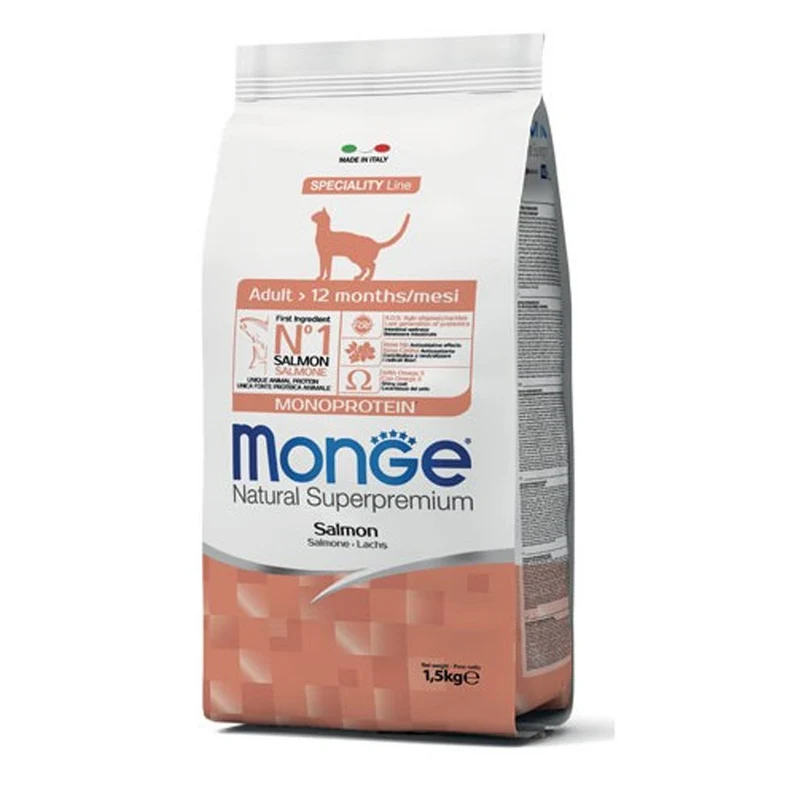 CROCCHETTE PER GATTO ADULTO NATURAL SUPERPREMIUM 1,5KG SALMONE