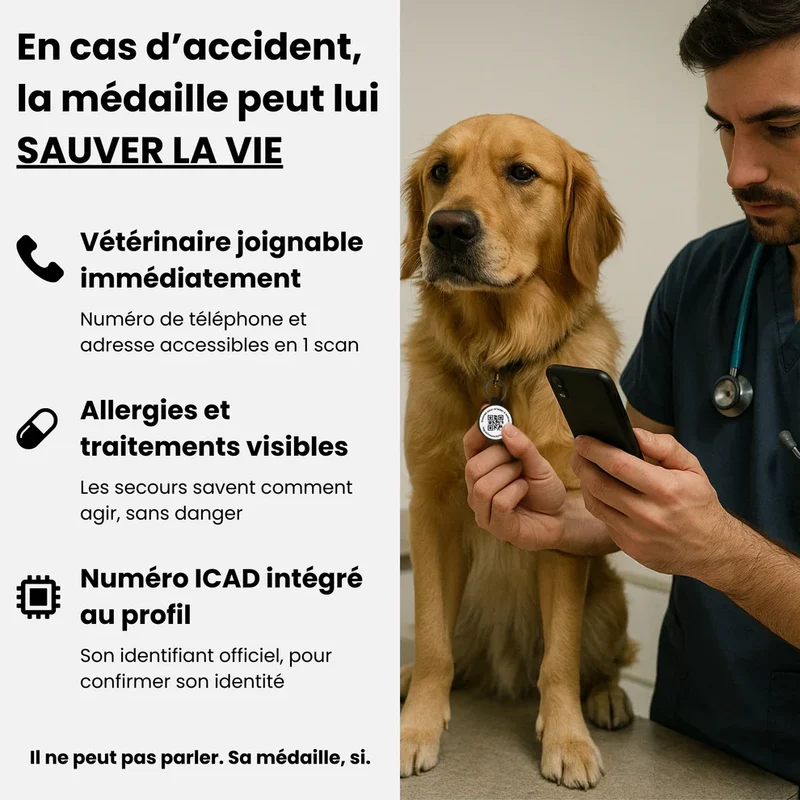 Animoco - Médaille Connectée QR Code Polyvalente