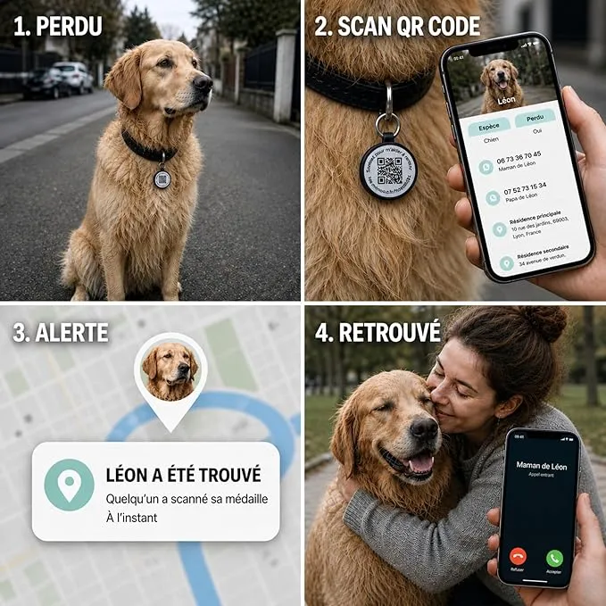 Animoco - Médaille Connectée QR Code Polyvalente