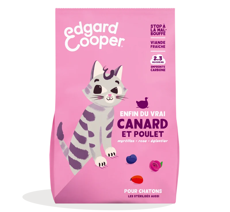 Edgard Cooper - Croquettes Sans Céréales Canard & Poulet pour Chaton