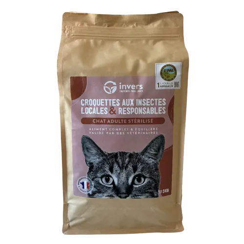 Invers - Croquettes aux Insectes pour Chat Adulte & Stérilisé