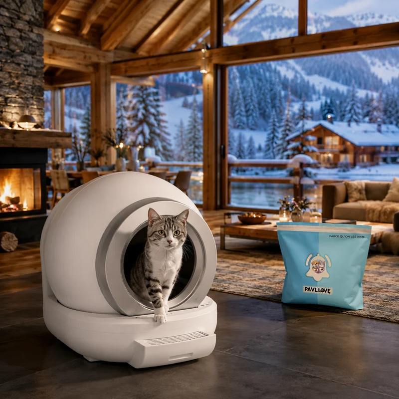 Litière Automatique Autonettoyante Nice Kitty V2 Pavllove – Bluetooth, Application & Anti-Odeurs