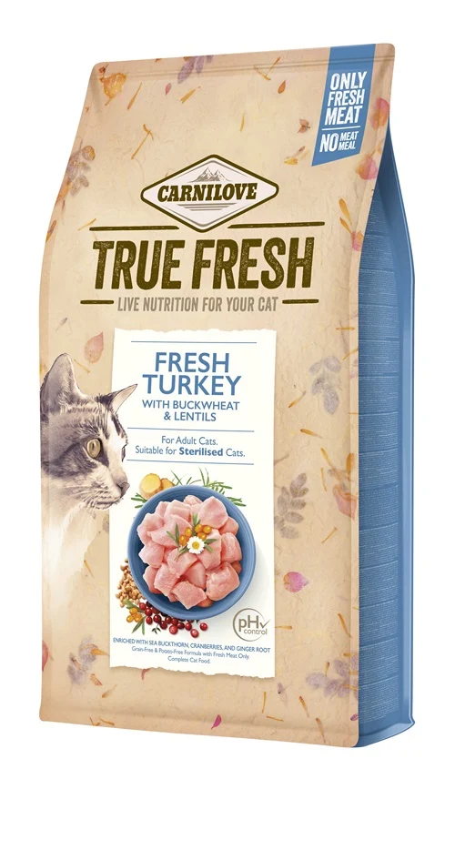 Carnilove - Croquettes Sans Céréales True Fresh à la Dinde pour Chat