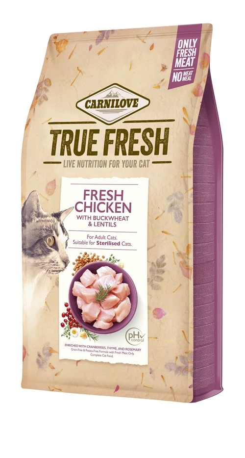 Carnilove - Croquettes Sans Céréales True Fresh au Poulet pour Chat