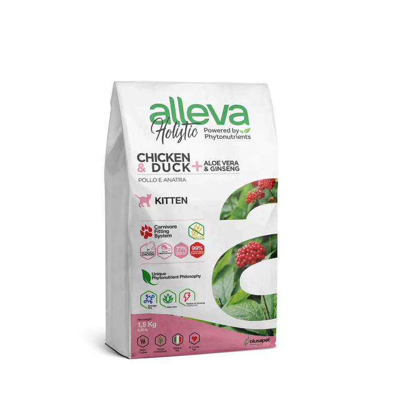 Alleva - Croquettes Sans Céréales Poulet & Canard pour Chaton