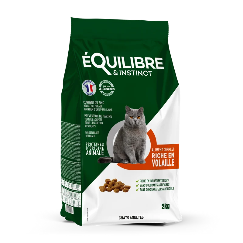 Equilibre & Instinct - Croquettes à la Volaille pour Chat