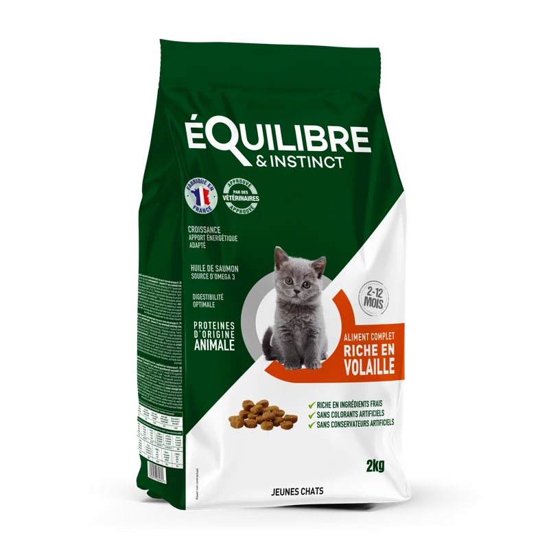 Equilibre & Instinct - Croquettes à la Volaille pour Chaton