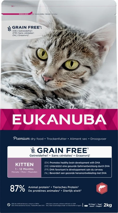 Eukanuba - Croquettes Sans Céréales au Saumon pour Chaton