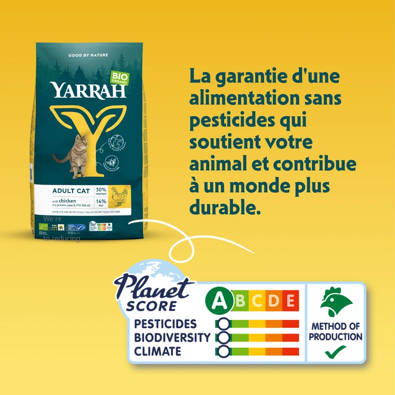Yarrah - Croquettes Biologiques au Poulet pour Chat
