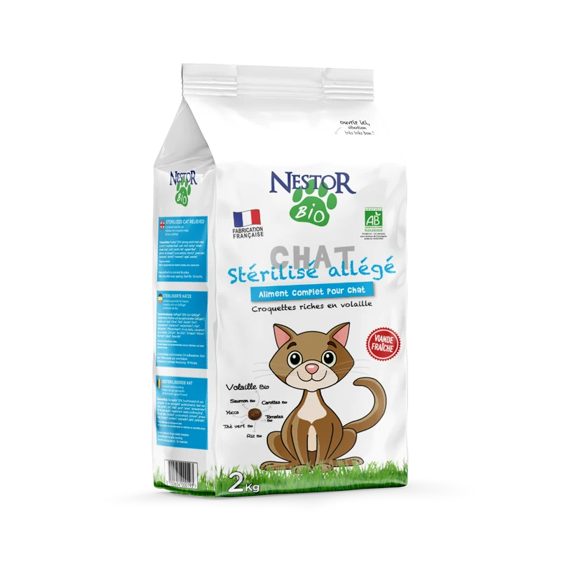 Nestor - Croquettes Bio à la Volaille pour Chat Stérilisé
