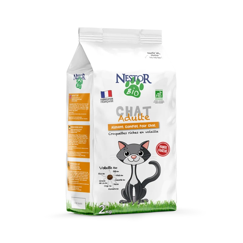 Nestor - Croquettes Bio à la Volaille pour Chat