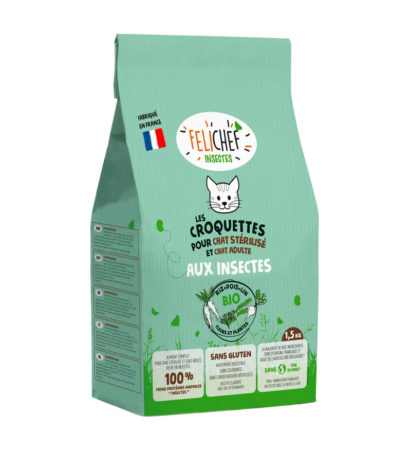 Felichef - Croquettes Bio aux Insectes pour Chat