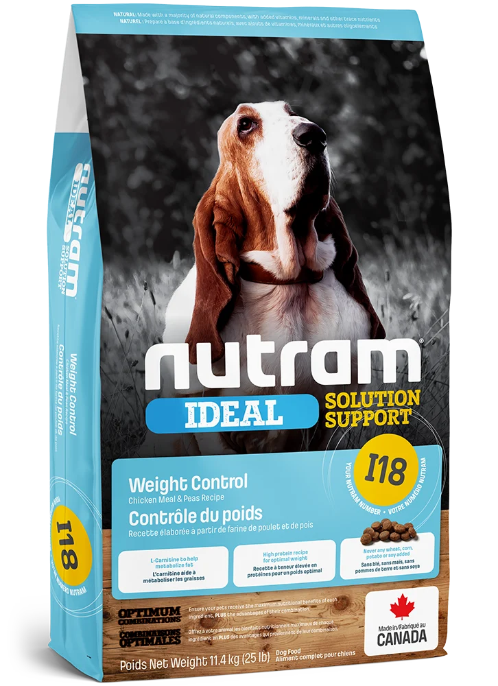 Nourriture pour chiens Contrôle du poids Nutram I18