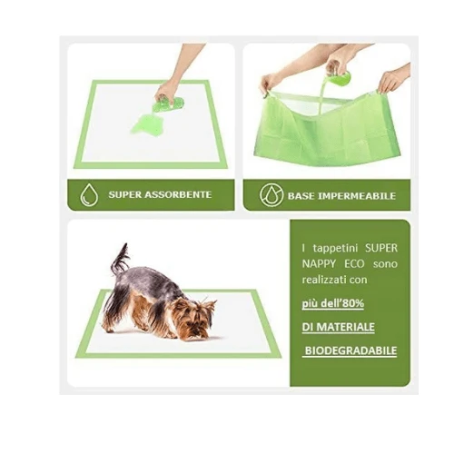 Tappetini Igienici per Cani Biodegradabili e Super Assorbenti