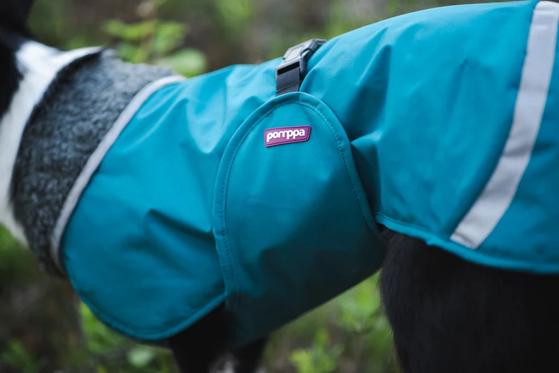 Pomppa Perus manteau imperméable pour chien Petrol