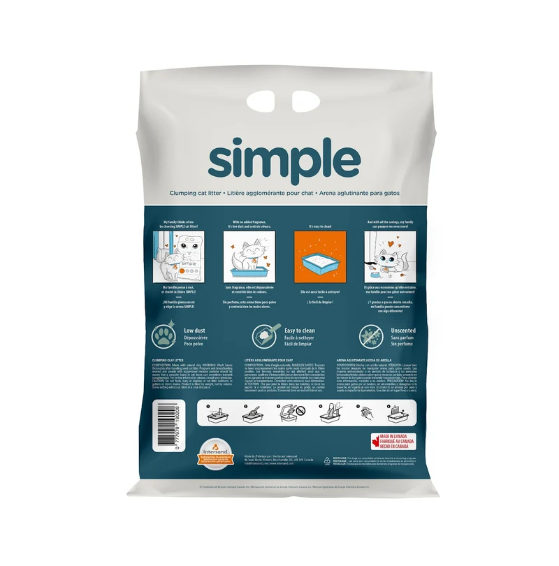 Intersand Simple - Non Parfumée - Litière Agglomérante pour Chats